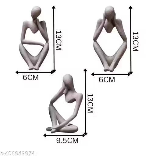 Thinker Statue Set of 3